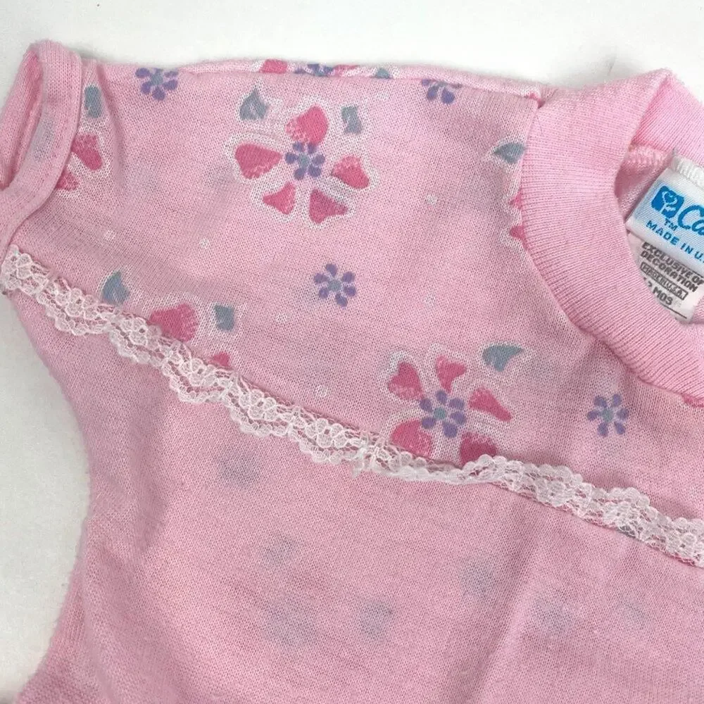 Vintage Carter's Pink Two Piece Pajama Set 12 Months USA